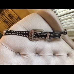 Western style Black Studded Belt